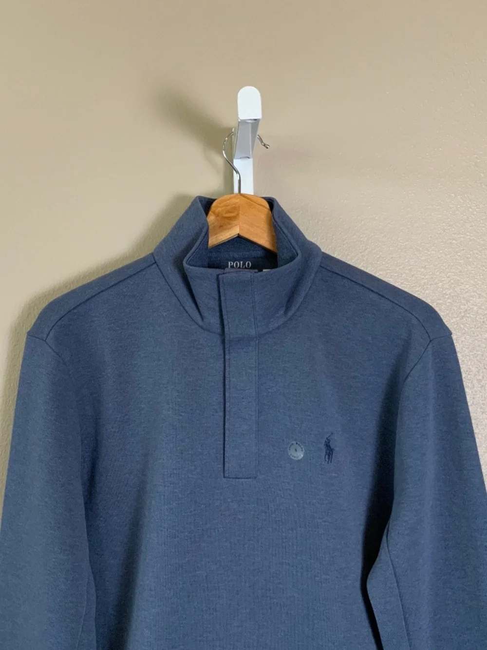 POLO Ralph Lauren Double-Knit Quarter Snap Mockneck Pullover Sweatshirt